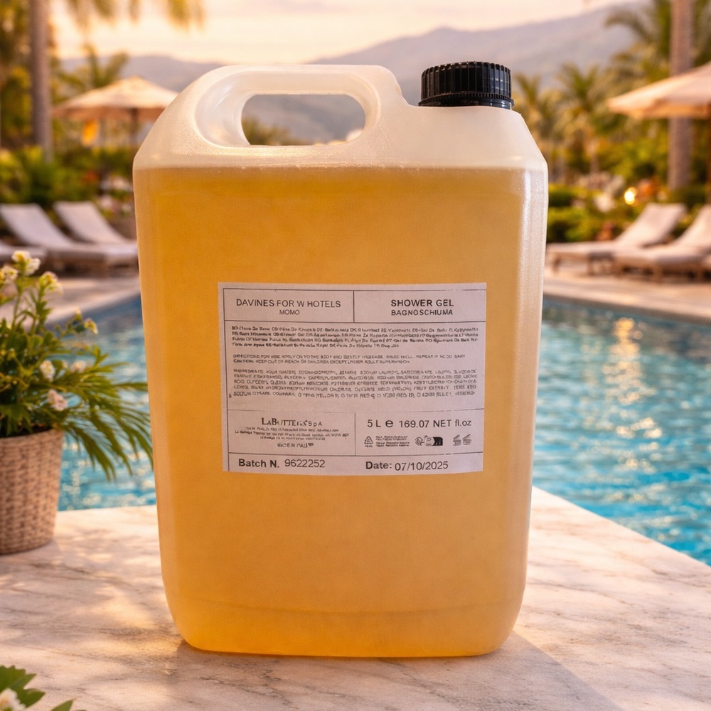 DAVINES MOMO SHOWER GEL PROFESSIONAL 5 – liter (169.07 oz) refill size.